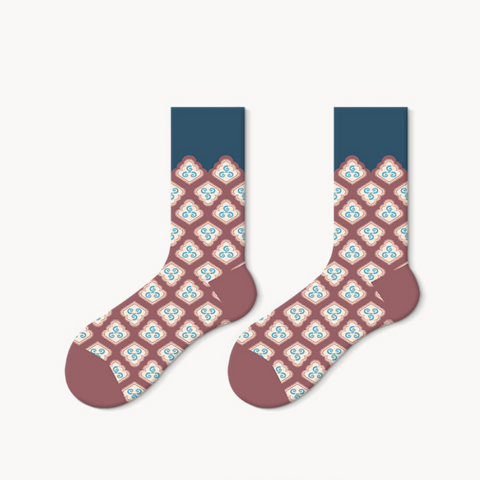5 Pack Abstract Pattern Novelty Socks-EMPOSOCKS
