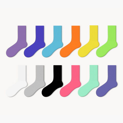 12 Pack Plain Crew Socks-EMPOSOCKS