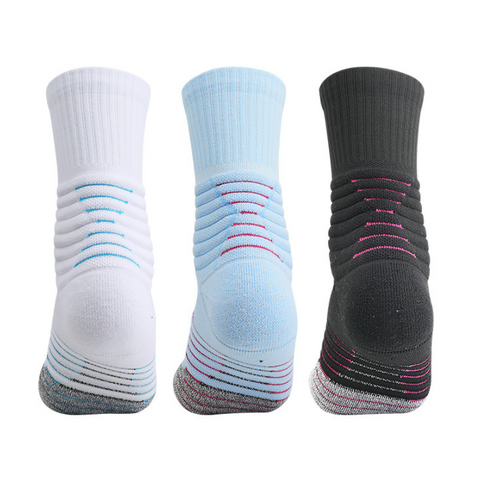 3 Pack Plain Sports Socks with Thick Cushioned-EMPOSOCKS